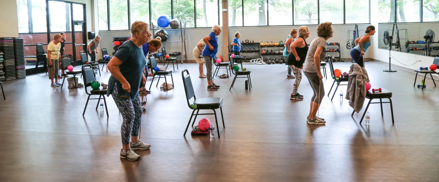 indoor group exercise class